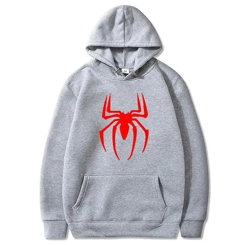 2024 Sporty Cotton top New Men\'s Hoodie Street Fashion Spider Print Sweatshirt Fleece Hoodie Ladies Casual Funny Loose Hoodie