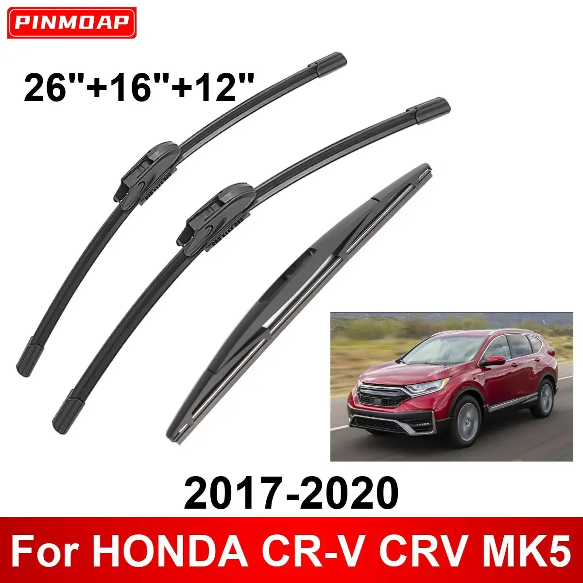 3PCS Car Wiper For HONDA CR-V CRV MK5 2017-2020 Front Rear Wiper Blades Brushes Auto Accessories 2017 2018 2019 2020