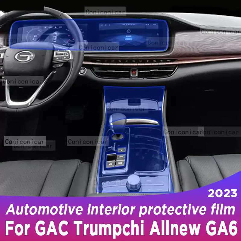 

For GAC Trumpchi Allnew GA6 2023 Gearbox Panel Navigation Screen Automotive Interior TPU Protective Film Anti-Scratch Sticker