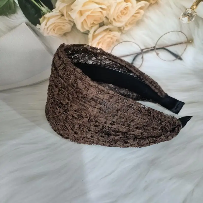 Blumen-Spitzen-Haarspange, breiter Haarreif, Haarband für Damen, Spitzen-Kopfschmuck, breites Haarband für Mädchen. – Detail 7