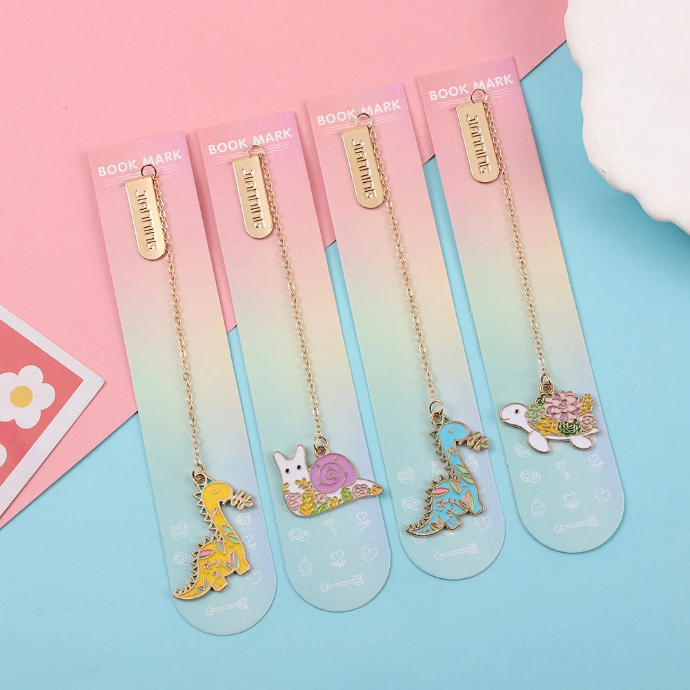 Creative Cartoon Bookmarks Animal Metal Bookmark Aesthetic Stationery Student Reading Accessories Children Graduation Gift