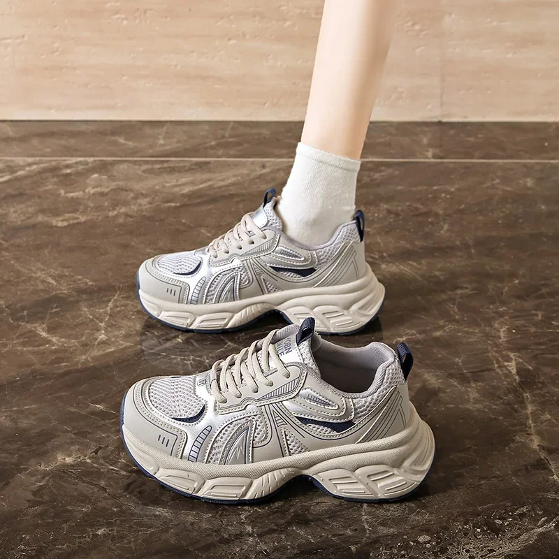 Papa-Schuhe mit dicken Sohlen, 2025, Frühjahr, neue Straßenschießen, Laufsportschuhe, höhenvergrößernde Freizeitschuhe