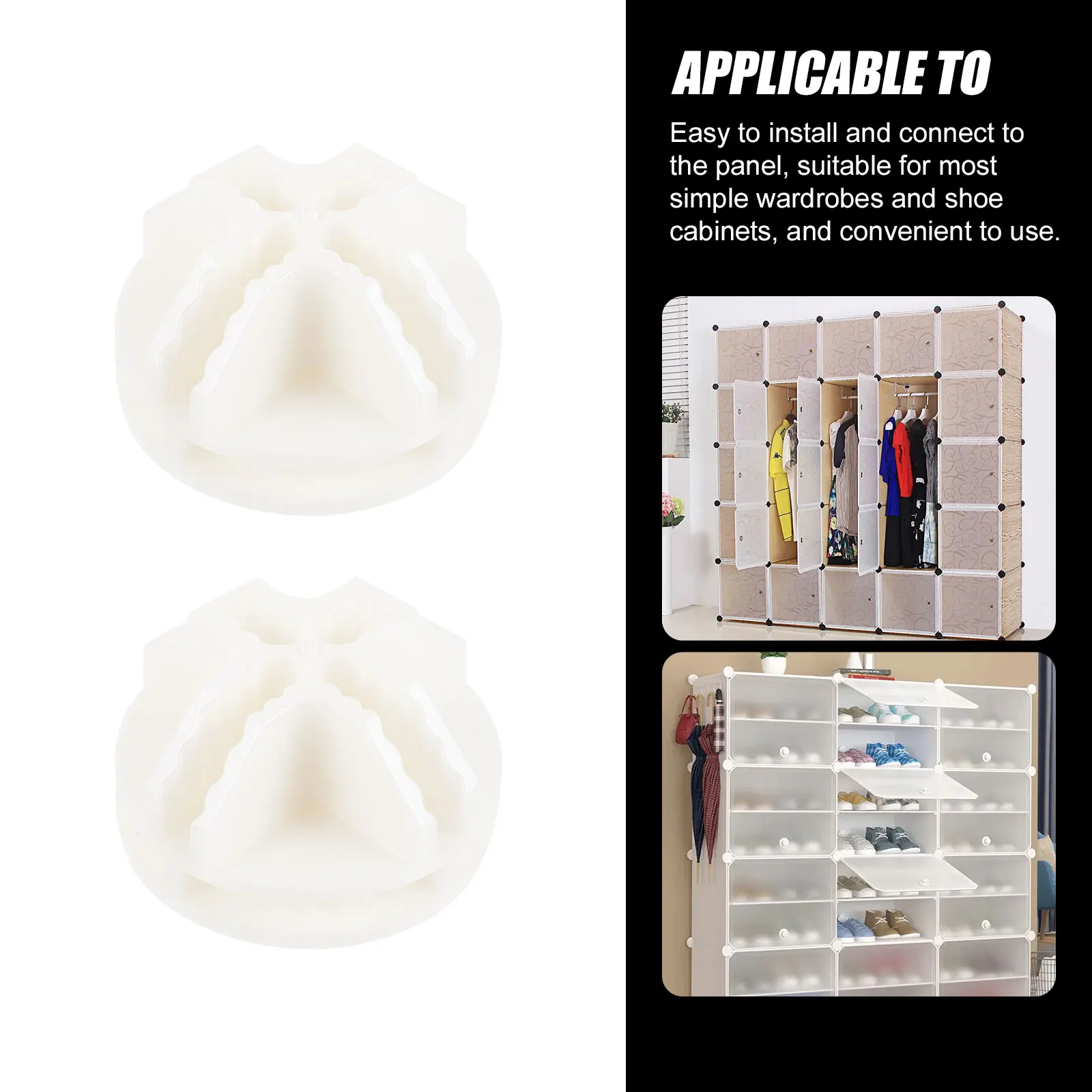 

20 Pcs ABS Plastic Connectors for Modular Closet Wire Grid Cubes Storage Shelves 4mm Slot Reconfigurable Panel Joiners