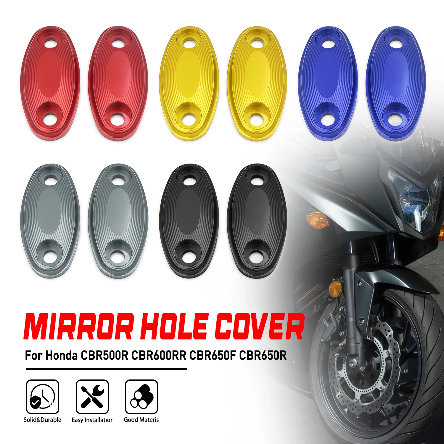 

Accessories Moto CNC Rear Mirror Hole Cover For Honda CBR500R CBR600RR CBR650F CBR650R Windscreen Eliminators Mirror Cap