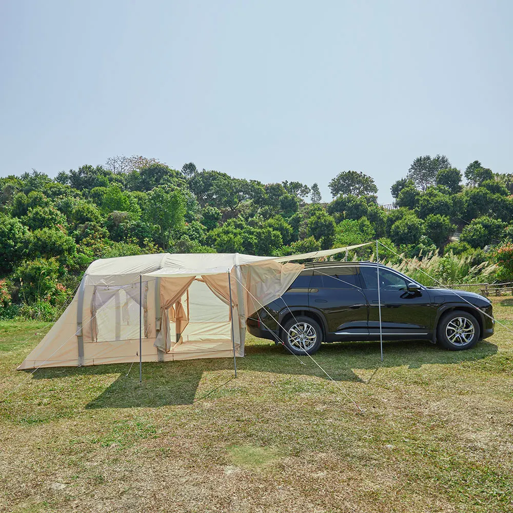 Custom Logo One Bedroom One Living Room High Quality Cotton Cloth Car Tents Tailgate Inflatable Tents For Travel Outdoor Camping