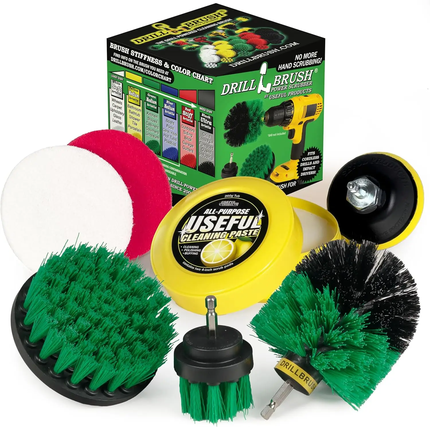 مجموعة أدوات تنظيف دوارة كهربائية مع معجون منظف - رائحة ليمون ليمون، لأسطح المطبخ والمنزل #1