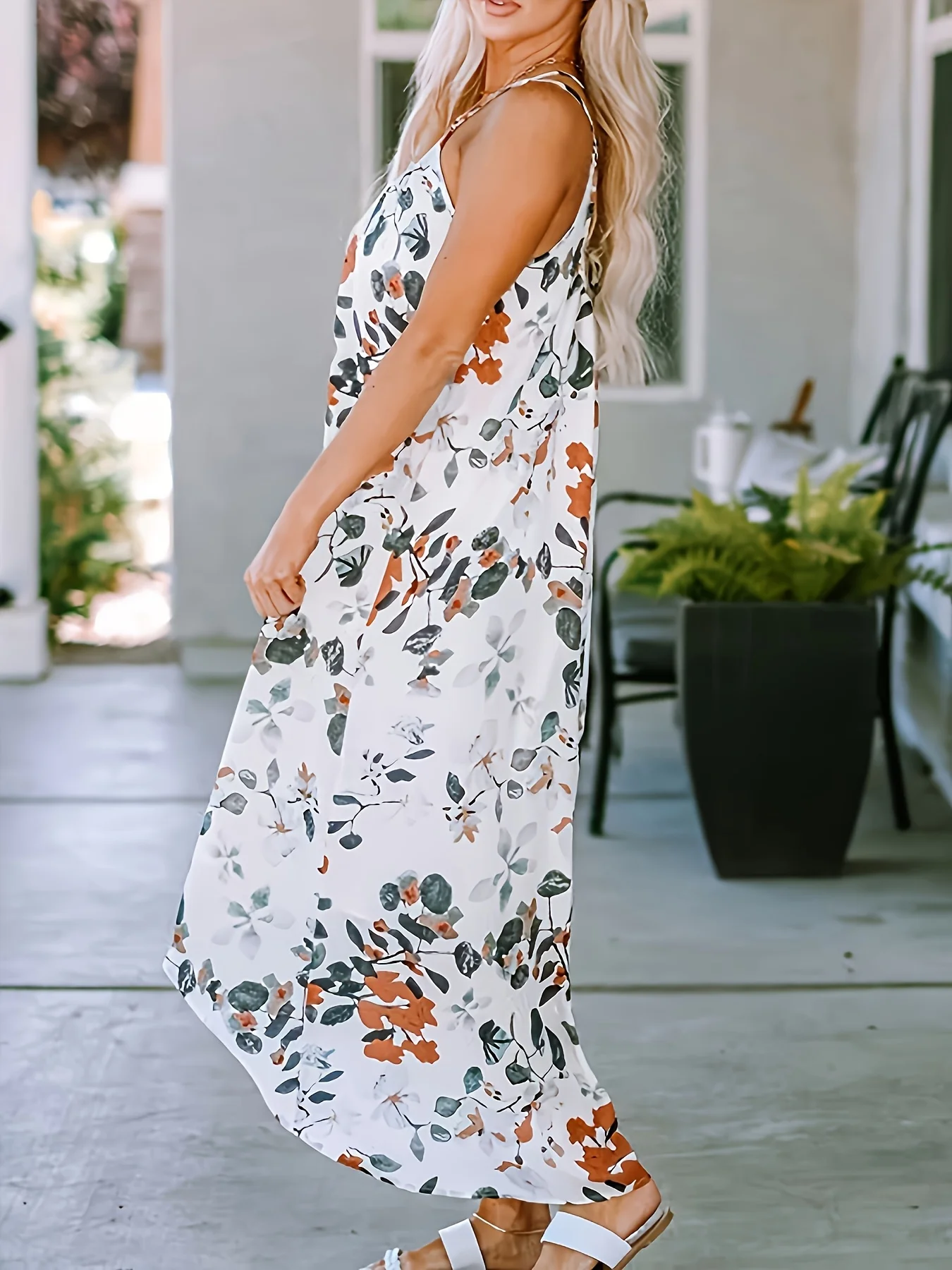 Damen-Kleid, groß, gewebt, Sommerfest, bedruckt