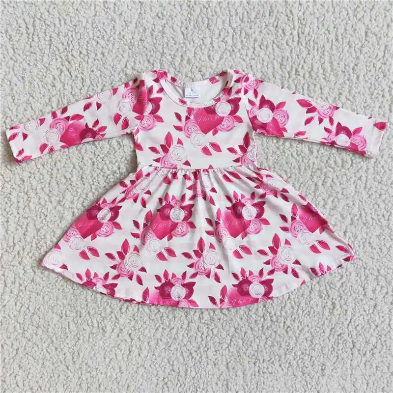 

Wholesale Girls Autumn And Winter Long-Sleeved Dresses With Bright Colors And Multi-Element Patterns And Flowers