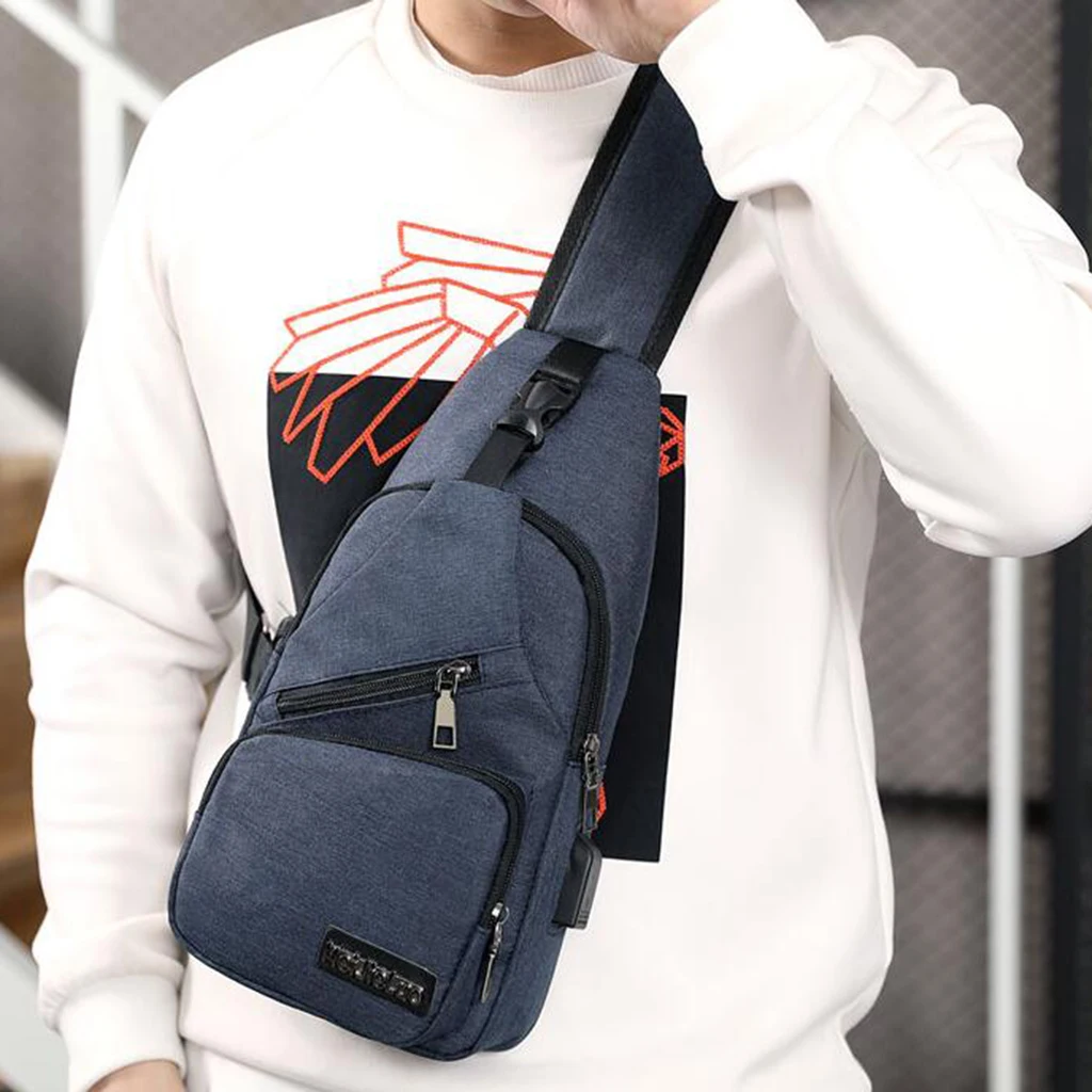 

Men Chest Bag Water Resistant Crossbody Bag Outdoor Travel , Blue