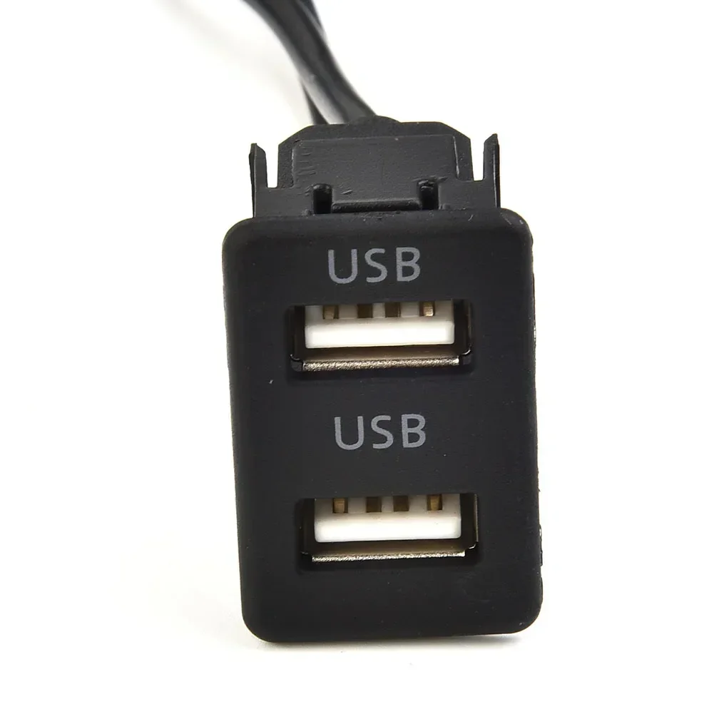 

Practical Adapter Cable Connector Accessories Black Brand New Car Dual USB Easy To Install Flush Interior Mount Panel