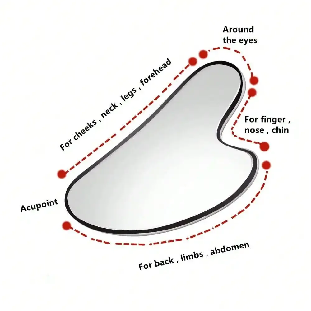 304 Stainless Steel Gua Sha Facial Tools Face Massage Tools Smooth Sturdy Metal Scraper Guasha Tool Face Body Reduce Puffiness