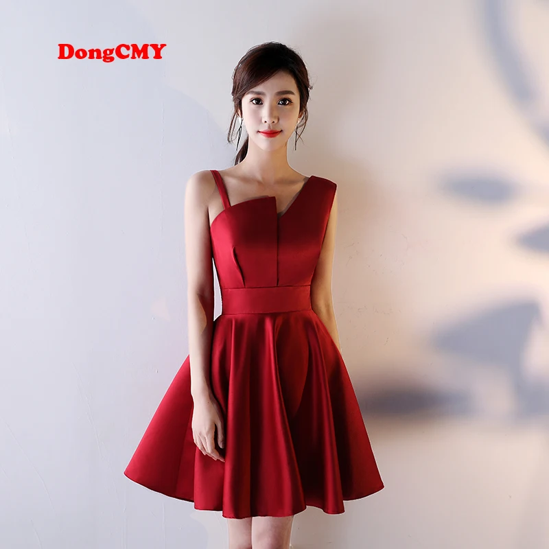 NEW ARRIVAL SEXY SHORT COCKTAIL DRESS DONGCMY ONE SHOULDER MINI WINE WOMEN PARTY ROBES DE BAL ABITI DA SERA