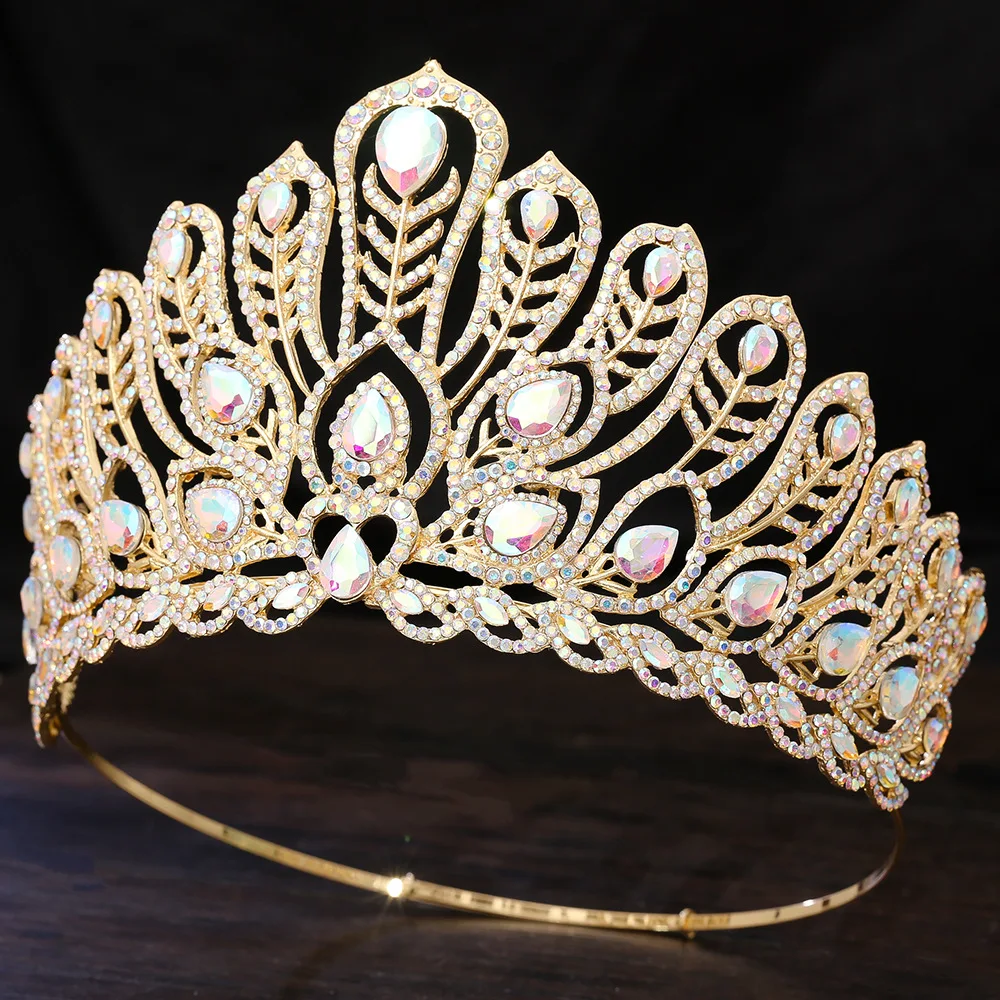 Miss Thailand Power Stage Show Feather Wheat Tiaras Miss Universe Crown Women Bride Pageant Prom Diadem Wedding Hair Accessories