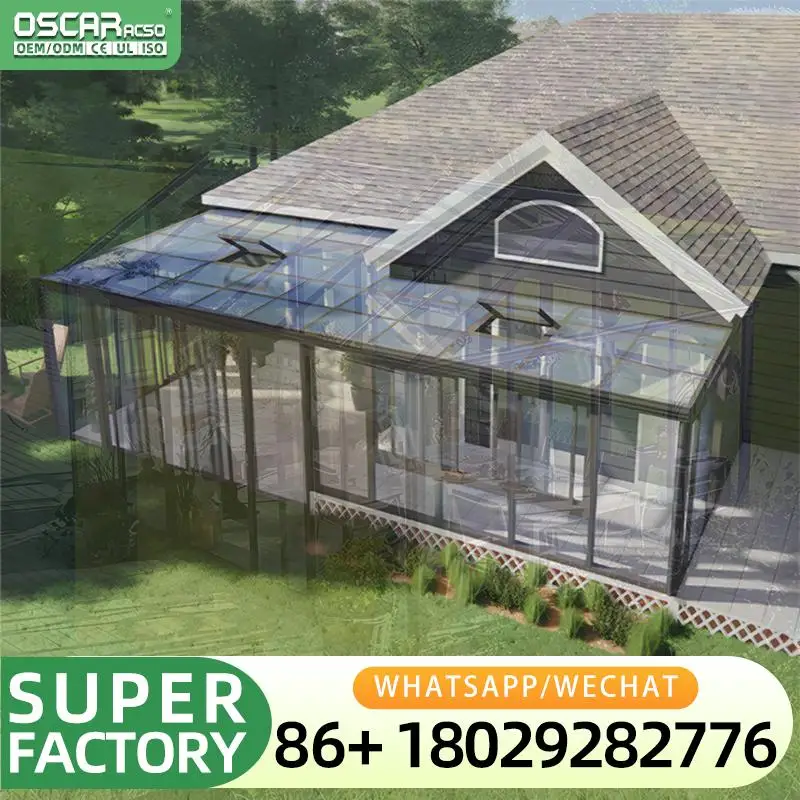 Modern Design Aluminum Glass Outdoor Sunroom Slant Roof for Garden Veranda 1Year Warranty High Reorder Rate Ideal for US UK Gard