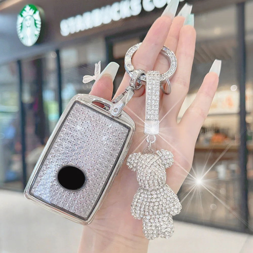 White Diamond TPU for Mazda 3 Alexa CX30 CX-4 CX5 CX-5 CX8 CX-8 CX-30 CX9 CX-9 Smart Car Key Case Cover Fob Keychain Accessories view 3