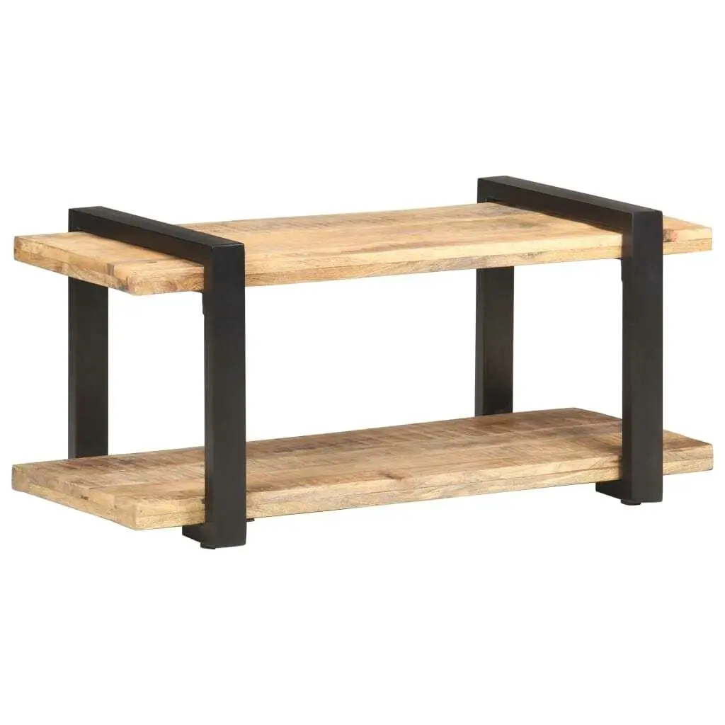 Stylish TV Stand 35.4x15.7x15.7 Solid Rough Wood - Unique Furniture for Living Room