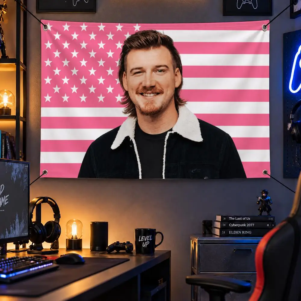 Singer M-Morgan Wallen Flags Personalized Flag Room Dorm Camping Picnic Garage Bar Indoor Outdoor Wall Decor