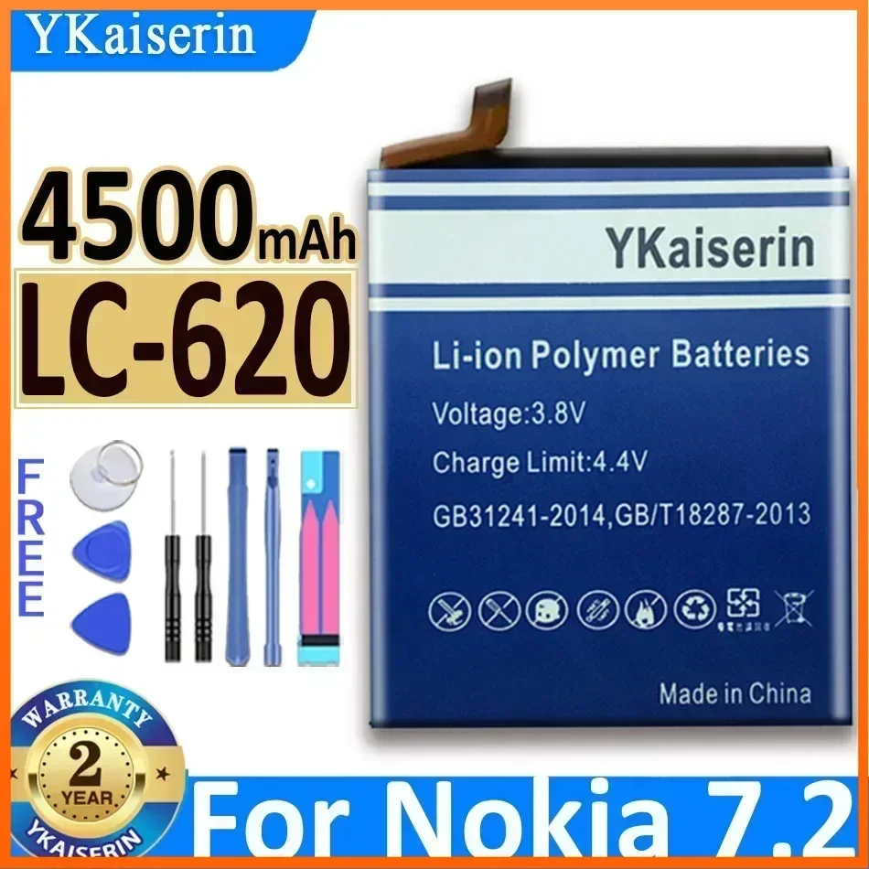 YKaiserin LC 620 Battery for Nokia LC-620 4500mAh Mobile Phone Batterie + Gift Tools Warranty 2 Years