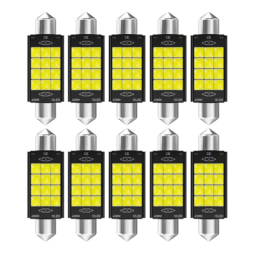 

10PCS Festoon 31mm 36mm 39mm 41mm C5W C10W Super Bright 3030 3D Chip LED Car Lights Canbus Interior Doom Lamps Reading Bulbs