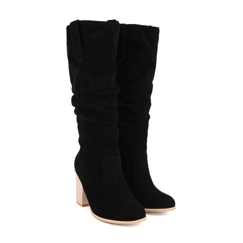 

Высококачественная осенне-зимняя женская обувь. Женские зимние ботинки на толстом каблуке с круглым носком, простые и элегантные.