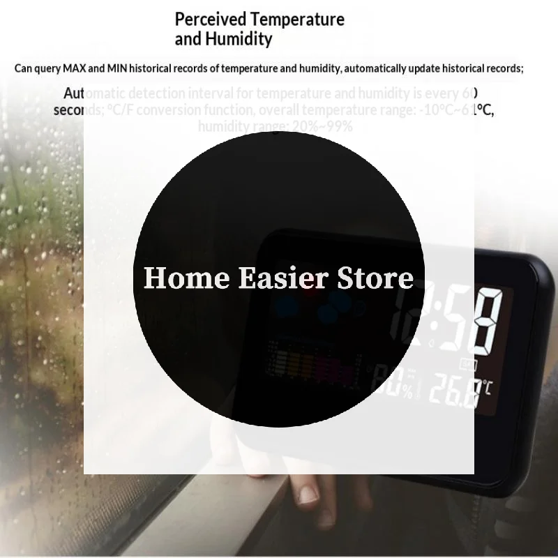 Clock Digital With Night Backlight Smart Alarm Clock For Home Bedroom Desk Table  Hygrometer
