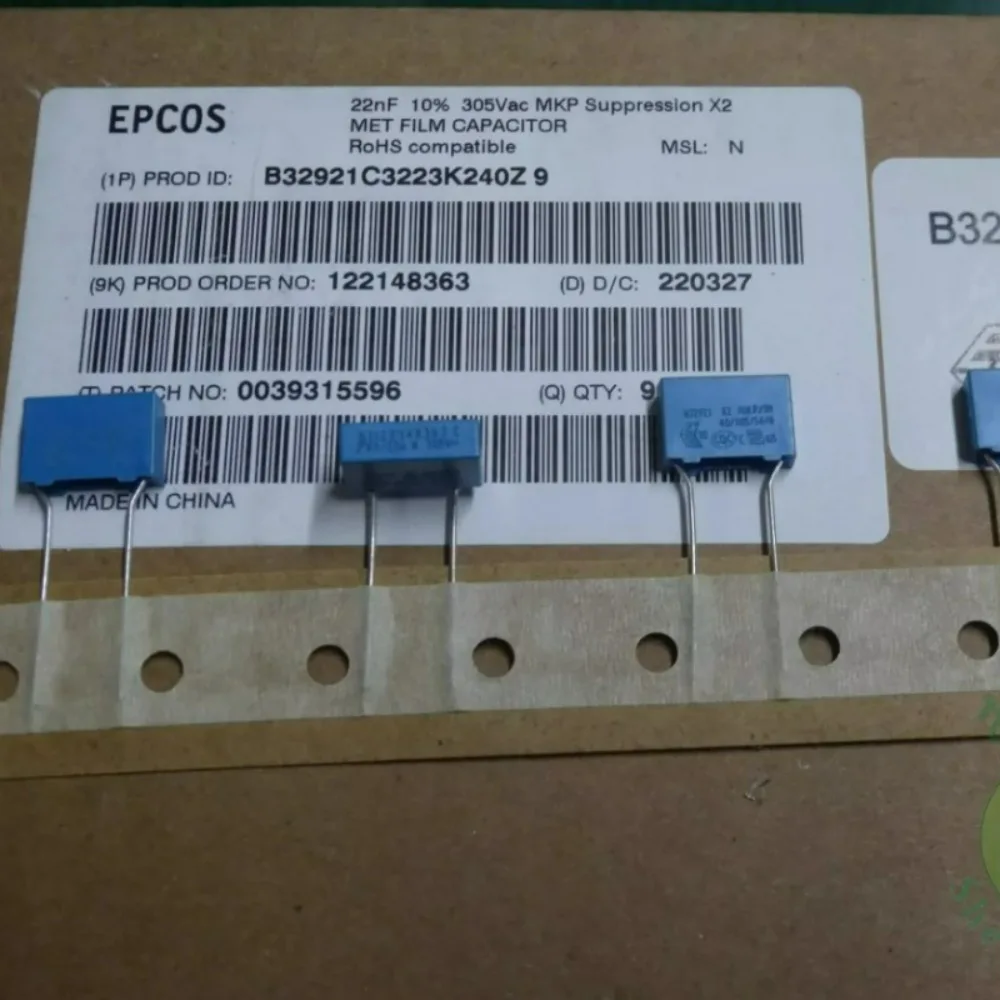 10pcs/lot EPCOS 0.022uf 305vAC 22nf 223 Brand New 10mm Film Capacitor B32921C3223K