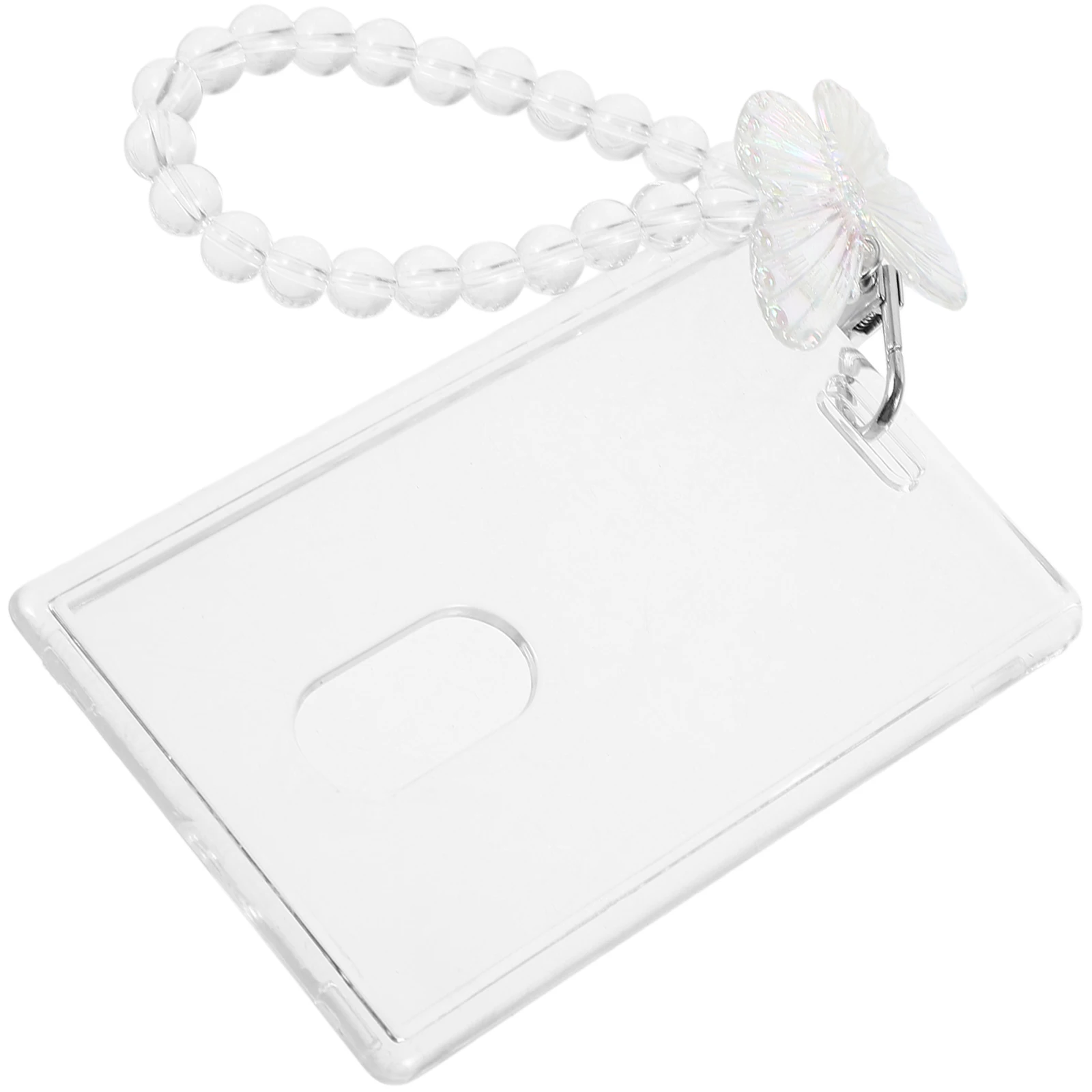 

Cute Photocard Holder Clear PVC ID Badge Vertical Slide Holders Compact Lightweight Storage Gift Student Membership
