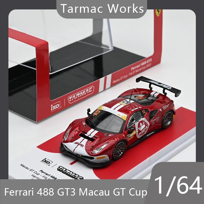 

Модель автомобиля TW 1:64 488 GT3 Macau GT Cup FIA World Cup 2023, литая под давлением, из сплава, для мальчиков, настольное украшение
