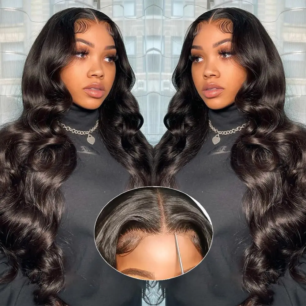 32 34 Inch Body Wave 180% 6x4 5x5 Wear And Go Glueless Wig Human Hair Transparent Lace Closure Wigs For Black Women On Sale