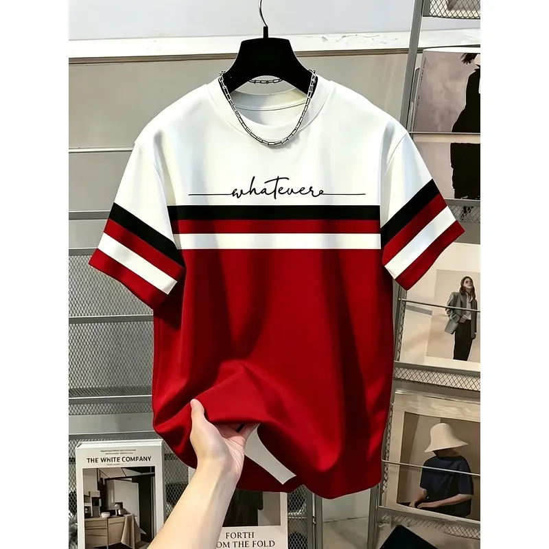 3D Print 2026 Summer New Style Men's T-shirt Street Casual Fashion Comfortable Soft Lightweight Letter Pattern Tee Top