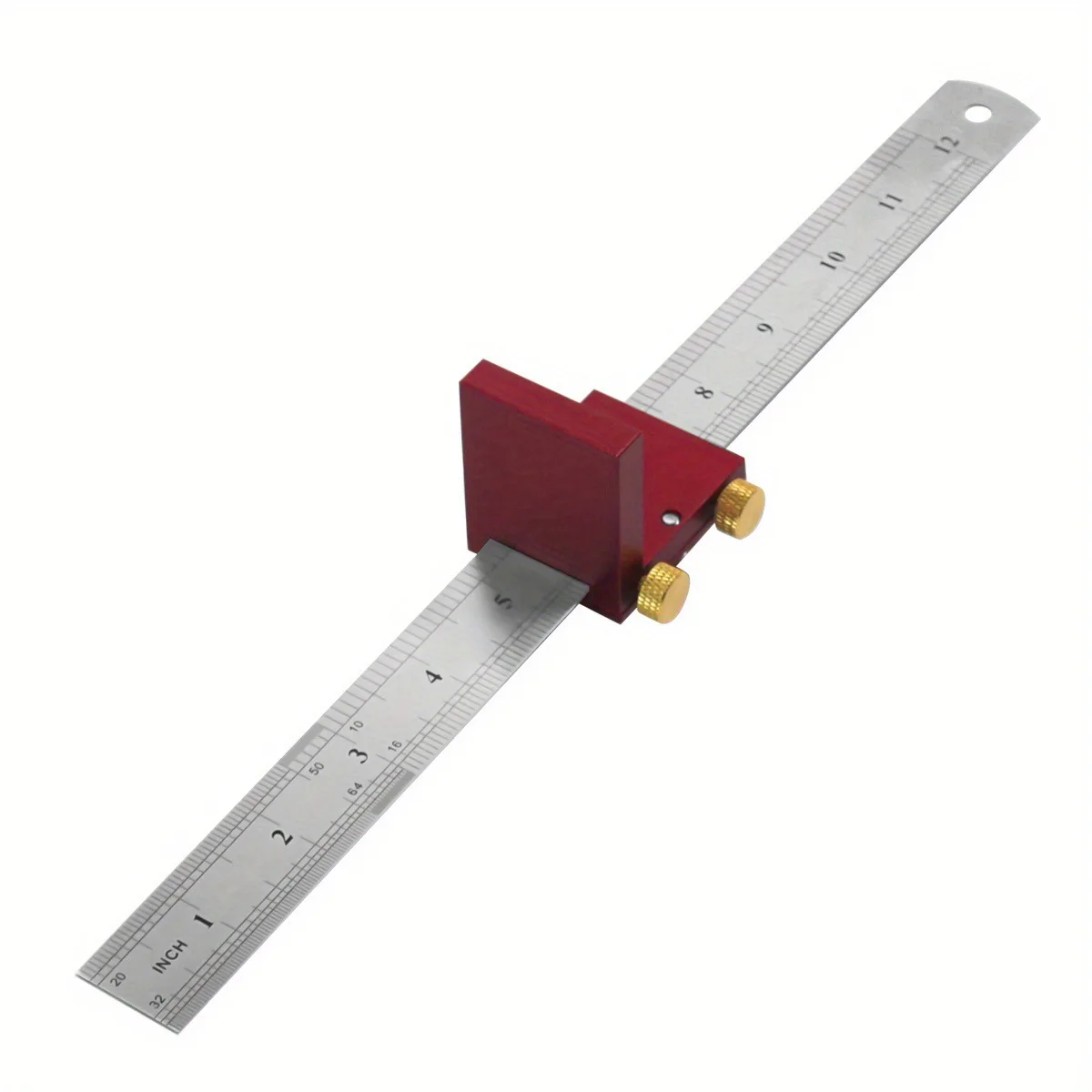 Steel Ruler Scribing Positioning Block Ruler Locator Fixing Block Scriber Line Marking Gauge Carpentry Scriber Measuring Locator
