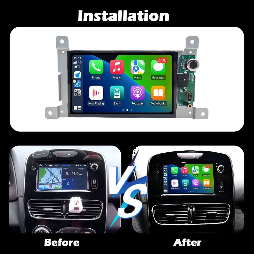 Android 16 Car Radio For Renault Clio IV Clio 4 2012 - 2015 Wireless CarPlay Multimedia Player GPS Navigation 7