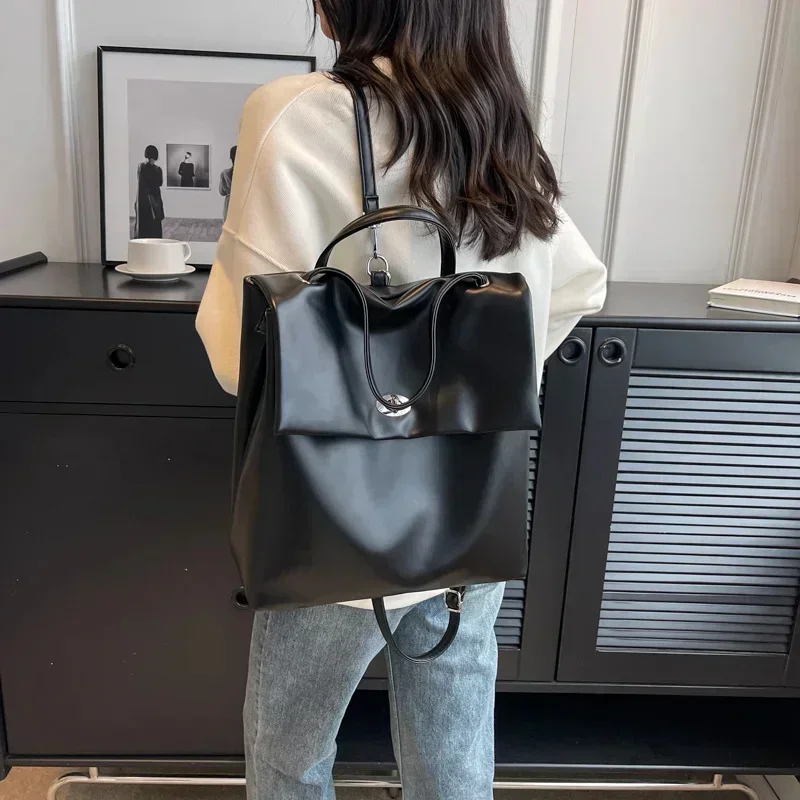 High Quality Soft Leather Women's Backpack Luxury New Designer Soild Color Female 2023 Ladies Shoulder Bag Backpack Women