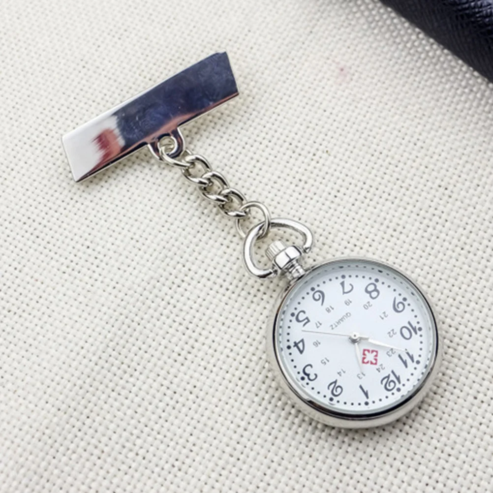 1Pcs Digital Nurse Hanging Watch Sturdy Alloy Smooth Glass Easy Wear Practical Gift Nursing Students Pin Design Stable
