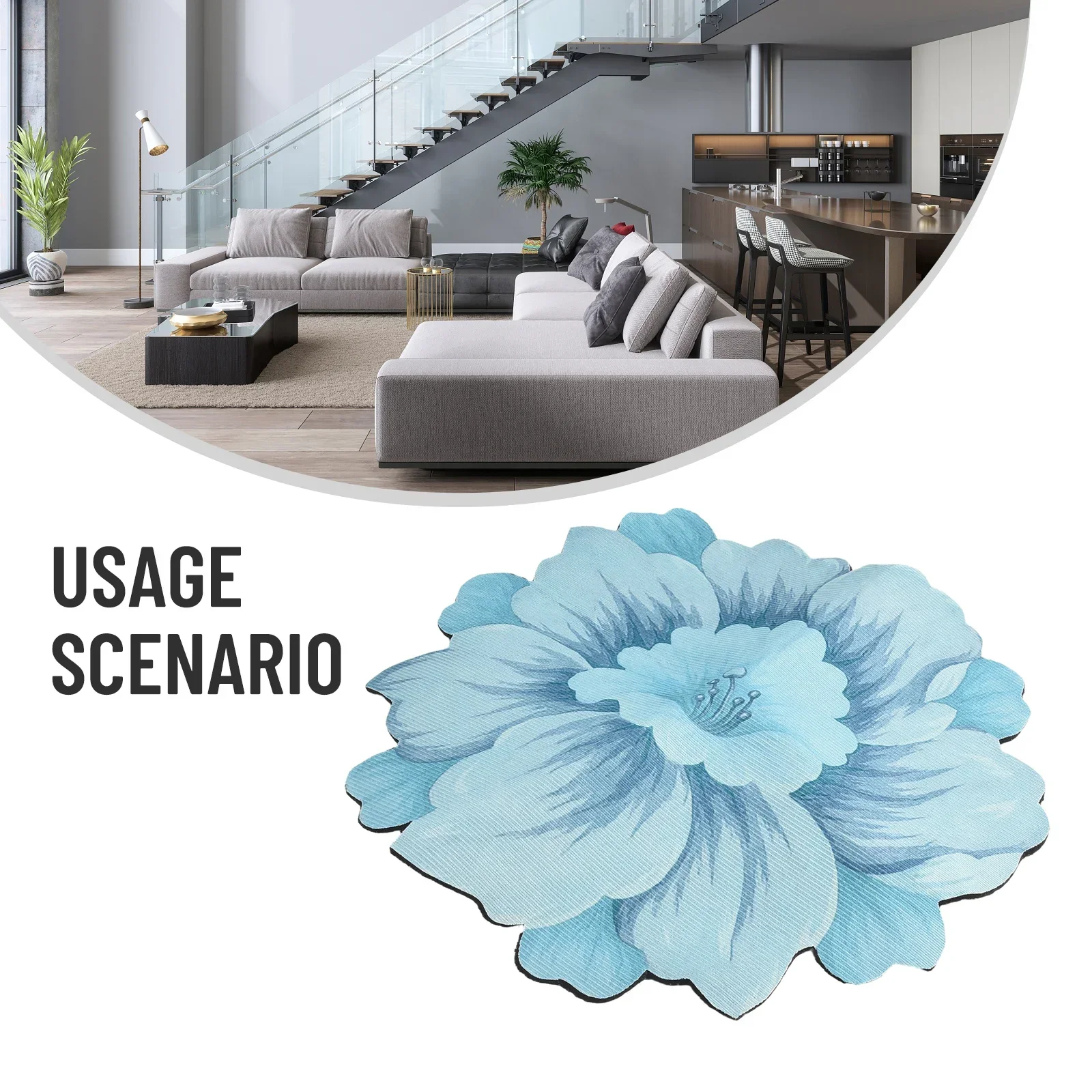 Coperta Fiore Tappeto Tappetini Tappeto Bagno Soggiorno Camera da letto Antiscivolo Morbido Assorbente Guardaroba Pavimento di loto Pratico