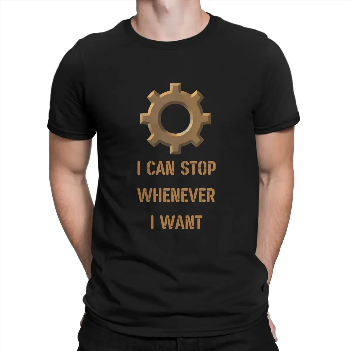 Factorio I Can Stop Whenever I Want Men's T Shirts F-Factorio Game Novelty Tee Shirt Short Sleeve Crew Neck T-Shirt Pure Cotton