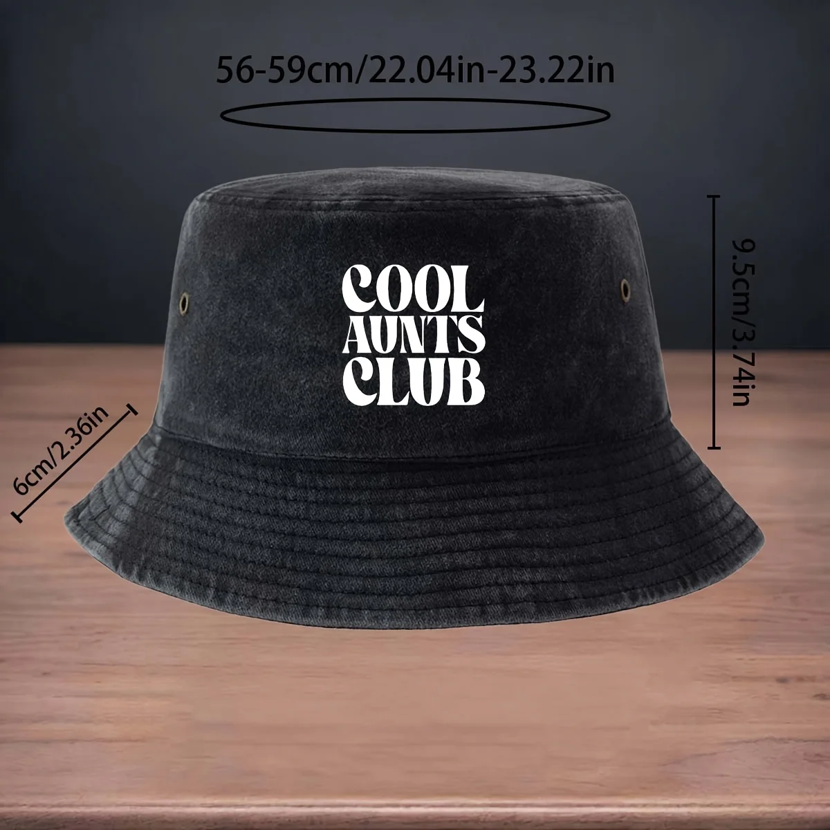 High-quality Printed COOL AUNTS CLUB Pattern Bucket Hat, a Staple for Fishing and Lure Fishing. Foldable for Easy Storage and Po