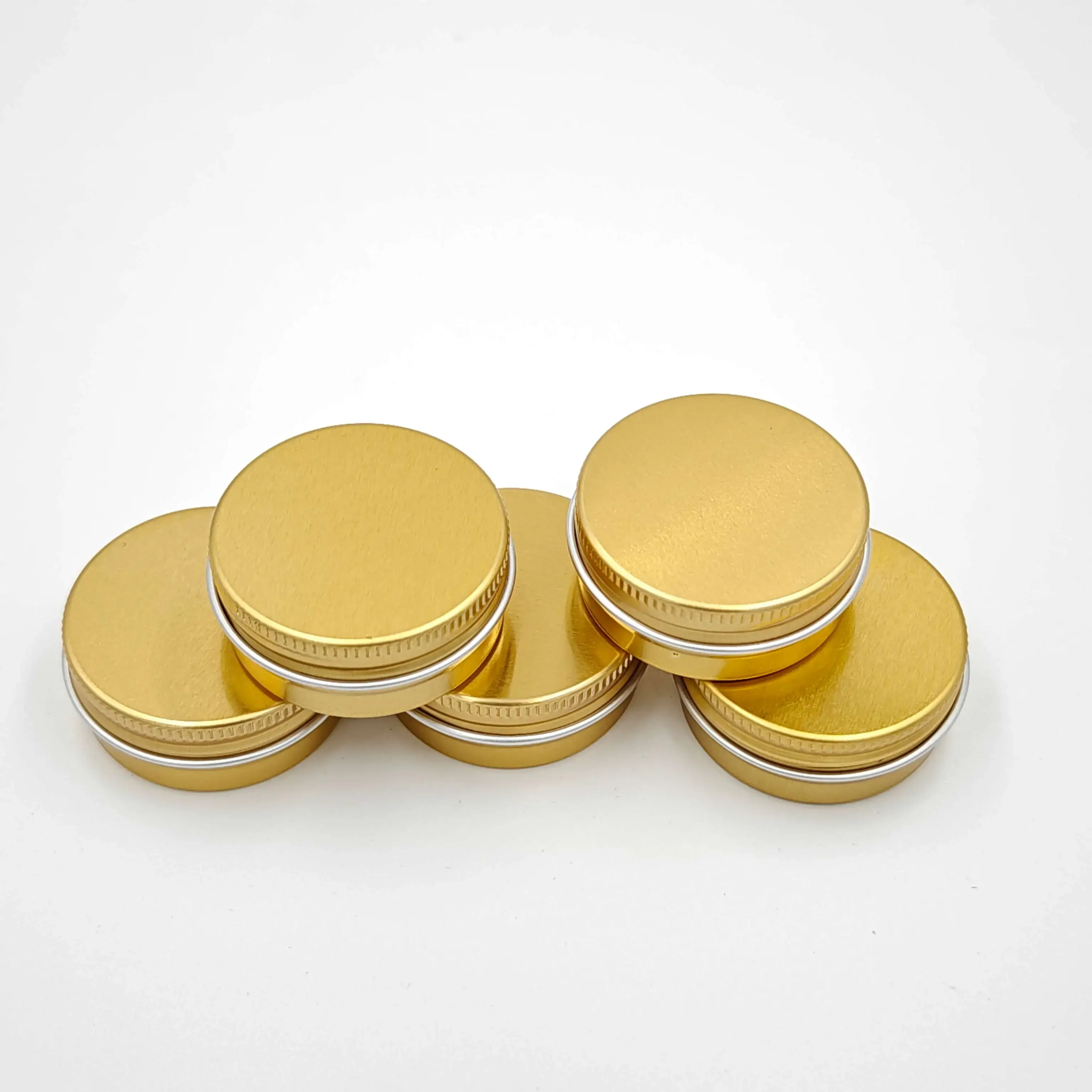 

50pcs Gold Aluminum Container Round Metal Jar Candle Tin Empty 15g Lip Balm Cream Box Hair Wax Pot Silver Cans Kitchen Storage