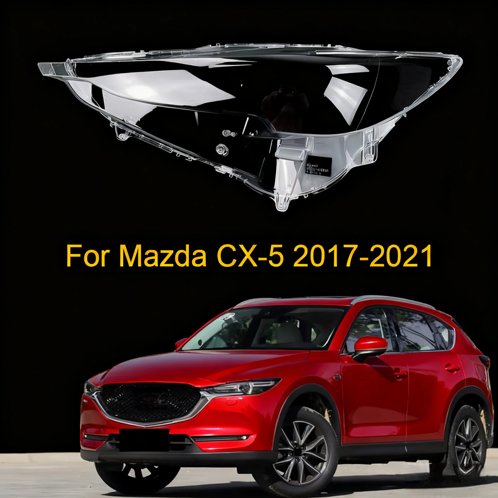 الجبهة غطاء المصباح لمازدا CX-5 CX5 2017-2019 كشافات عاكس الضوء غطاء المصباح رئيس ضوء المصباح الزجاج يغطي عدسة قذيفة قبعات #1