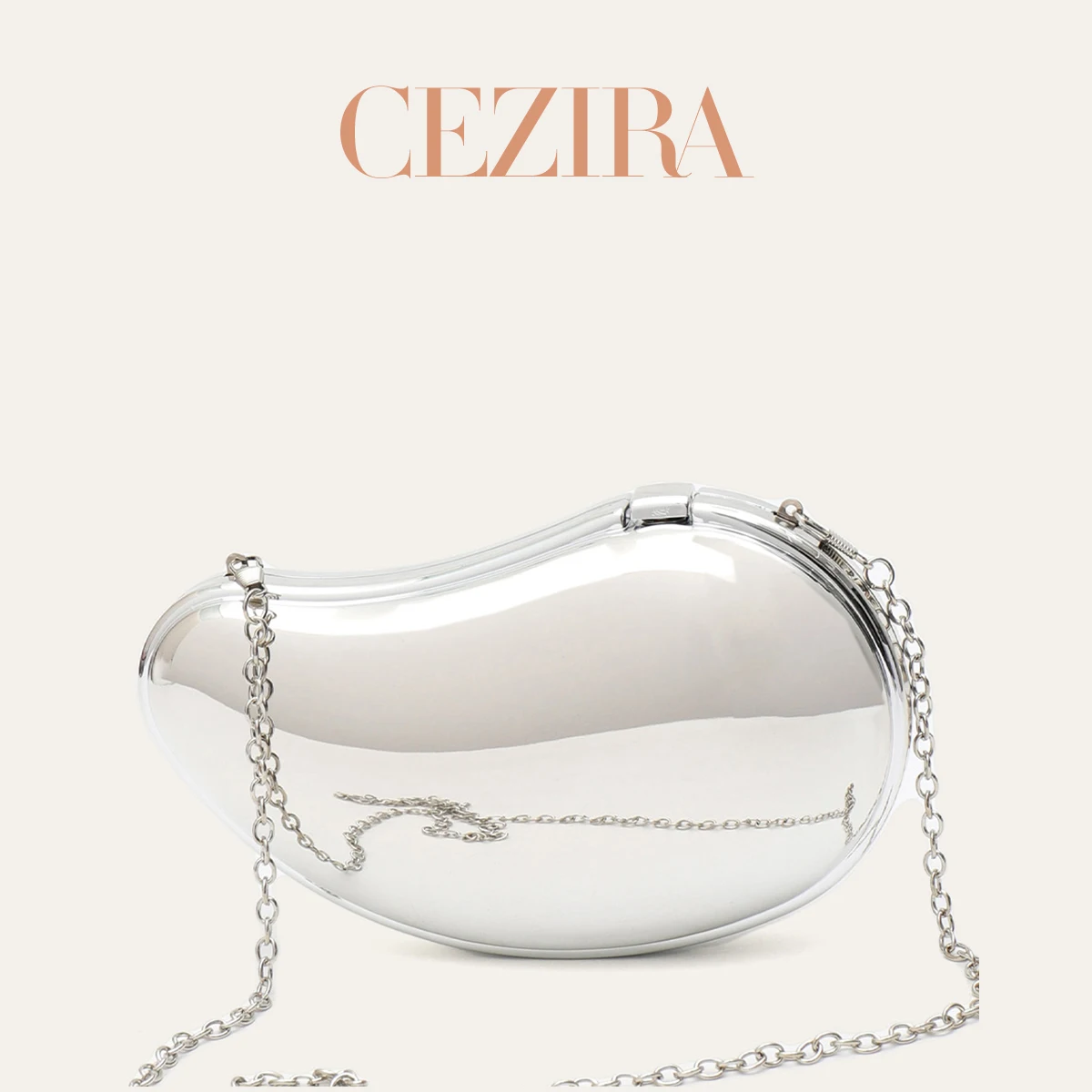 CR Mango Shape Glossy ABC Evening Clutch Bag Women Niche Design Long Chain Purse For Banquet Party Prom Date Travel Occasions