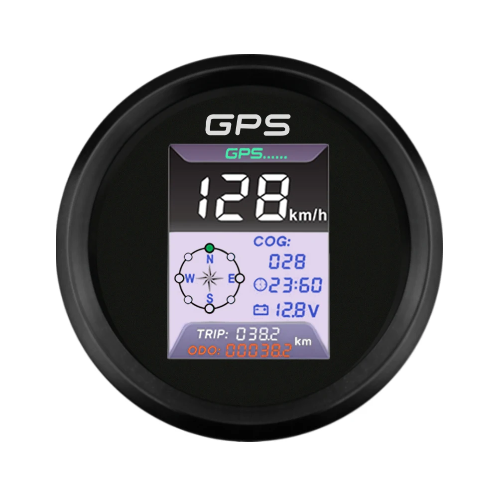 Marine 85mm GPS Speedometer 3 In 1 Multifunctional Gauge Set with 24 hour Clock Voltmeter for RV Boat Truck Universal 12V 24V