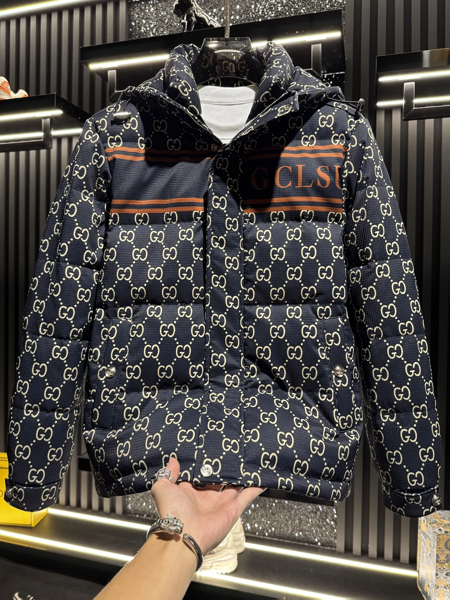 

Winter Warmth Men's Puffer Jacket Hooded Printed Logo High-End Versatile Stylish Duck down Coat for Casual City Use