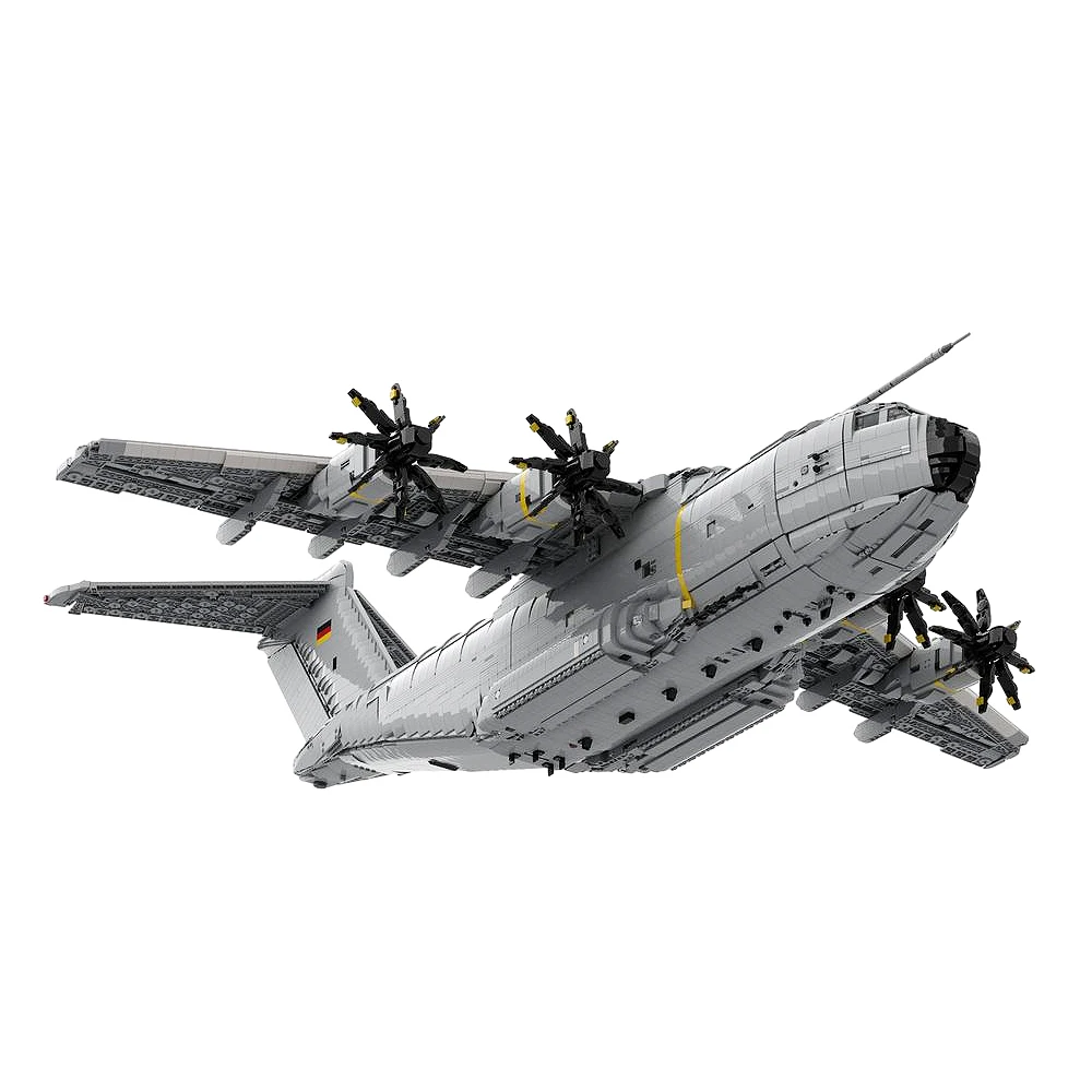 Moc airbus a400m atlas blocos de construção aeronaves de transporte militar diy modelo blocos de construção grande conjunto de tijolos de aeronaves de transporte