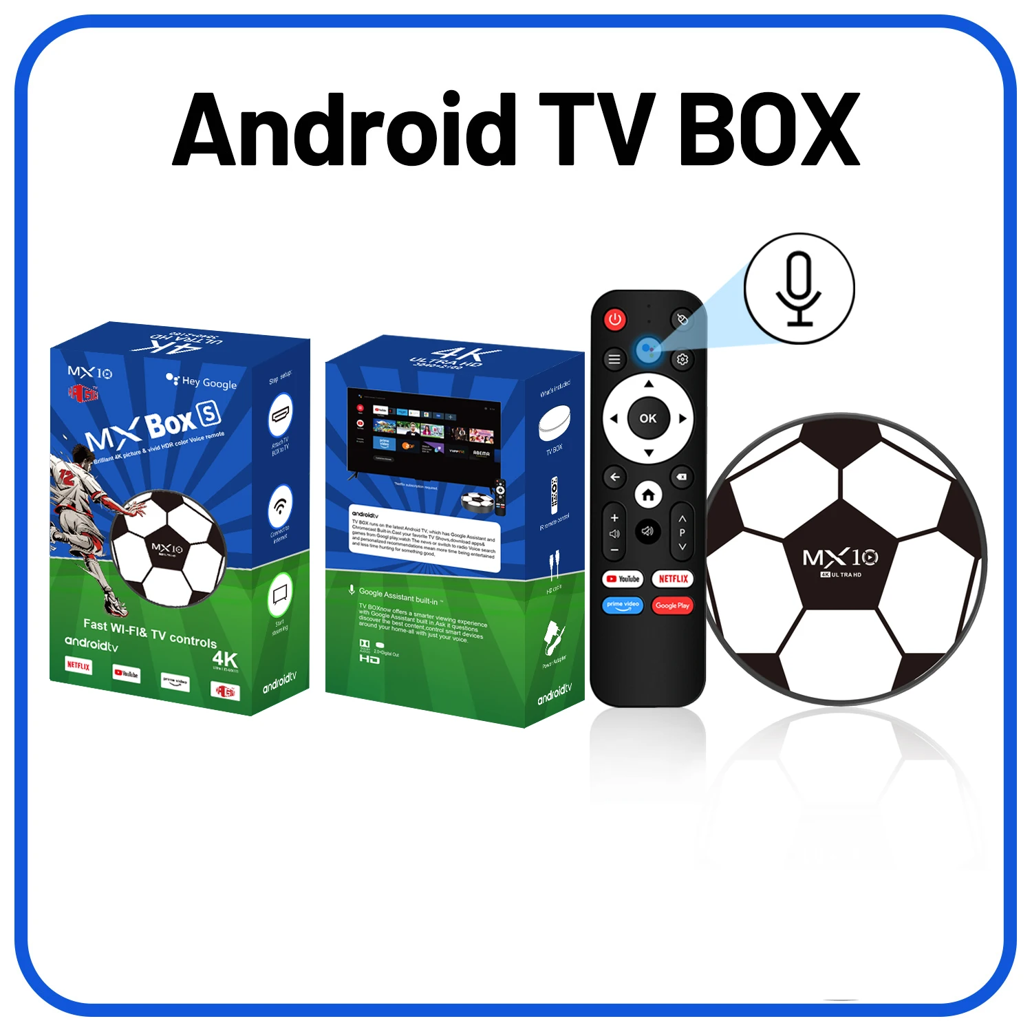 MX10 Z1 Smart TV Box Android 13 RK3228A Quad Core 2GB RAM 16GB ROM WiFi6 BT5.4 4K HDR Home Streaming Media Player