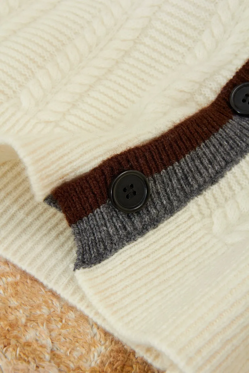 イタリアのオールドマネースタイル 秋冬 カシミヤ混紡 ウール カジュアル カーディガン ウールセーター