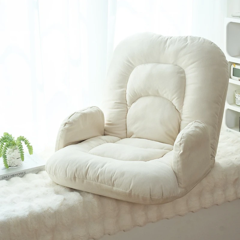 Japanese Sofa with Armrest Tatami Lounge Chair Floor Seat with Back Support Multi angle adjustment recliner chair for Bay Window