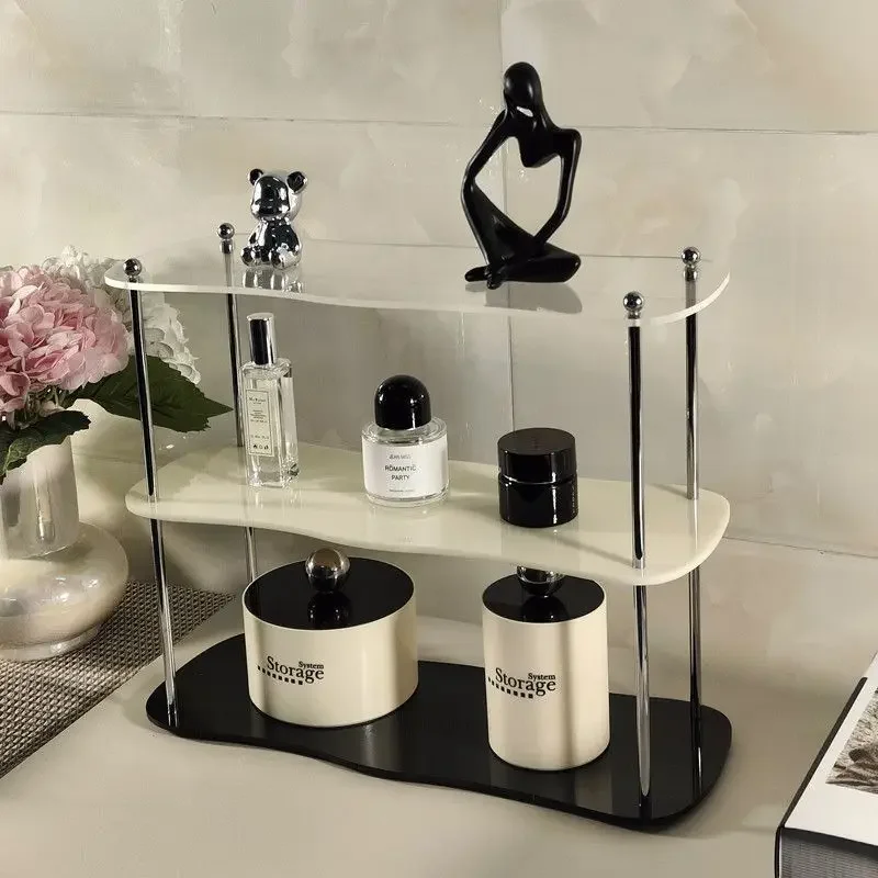 Acrylic Home Desktop Water Cup Storage Rack The Cosmetics Perfume Can Be Placed on A Detachable Wave Display Rack in Layers