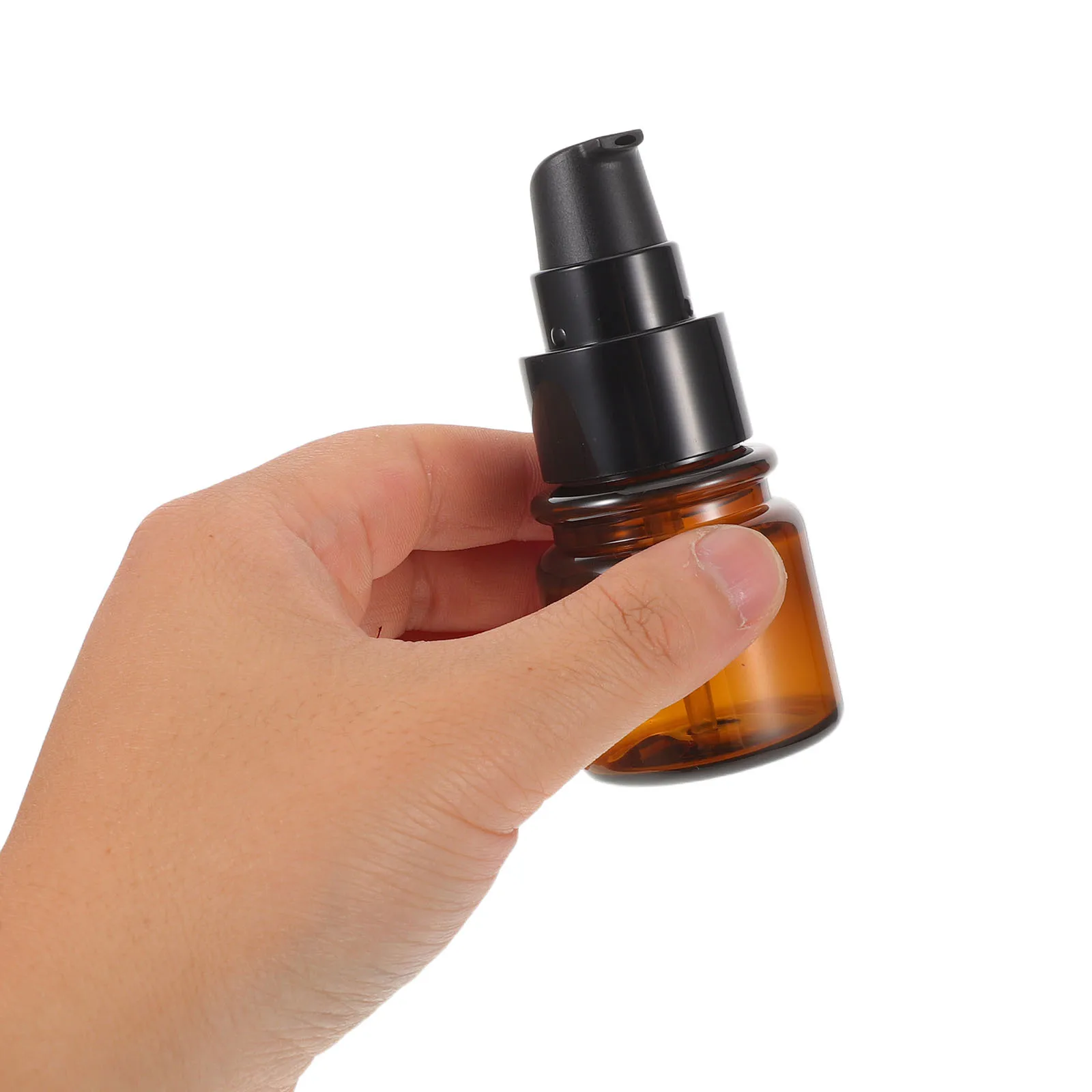 

4Pcs Refillable Bottles Brown Small Travel Pump Lotion Dispenser Containers Leak Proof Mini Makeup for Skincare Cream