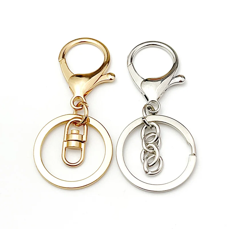 6/30Pcs Metall Große Karabinerverschluss Schlüssel Kette Trennung Ring Schlüssel Verschluss Lock Ring Hause DIY Tasche Spielzeug anhänger Zubehör Großhandel – Detail 11