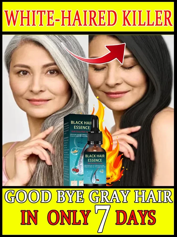 

Natural and Healthy White To Black hair No hair color,no allergies Anti-grey quickly turns white hair into black repairs natural